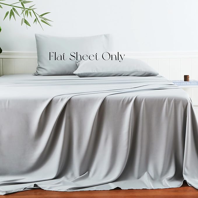 Bamboo Viscose Flat Sheets Only, 400 Thread Count Sateen Weave Full Size Flat - Image 2