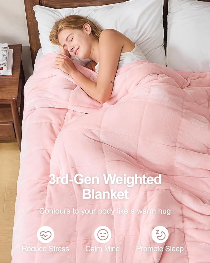 Super Fuzzy Soft Sherpa Fleece Weighted Blanket, 12 lbs Dual Sided Fluffy Heavy - Image 2