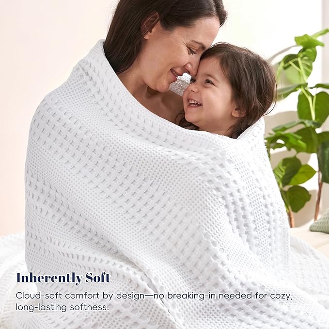 PHF Cooling Waffle Blanket Twin Size, Lightweight 60% Rayon from Bamboo & 40% - Image 6
