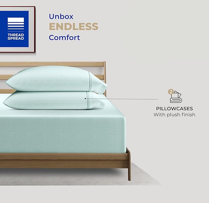 THREAD SPREAD 100% Cotton King Size Pillow Cases Set of 2 - Image 3