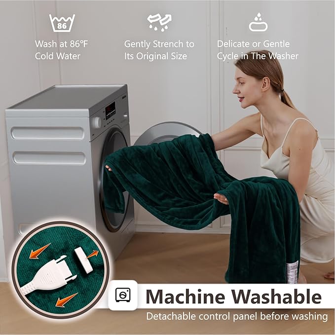 Wapaneus Heated Blanket Electric Throw 72" x 84" Full Size - Image 6