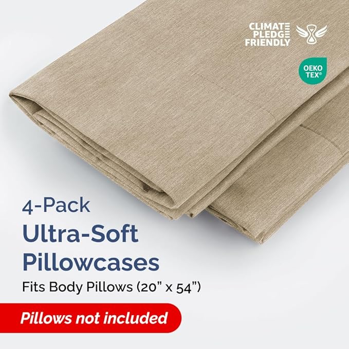 Body Pillowcases Set of 4-20x54 Long Body Pillow Case - Image 2