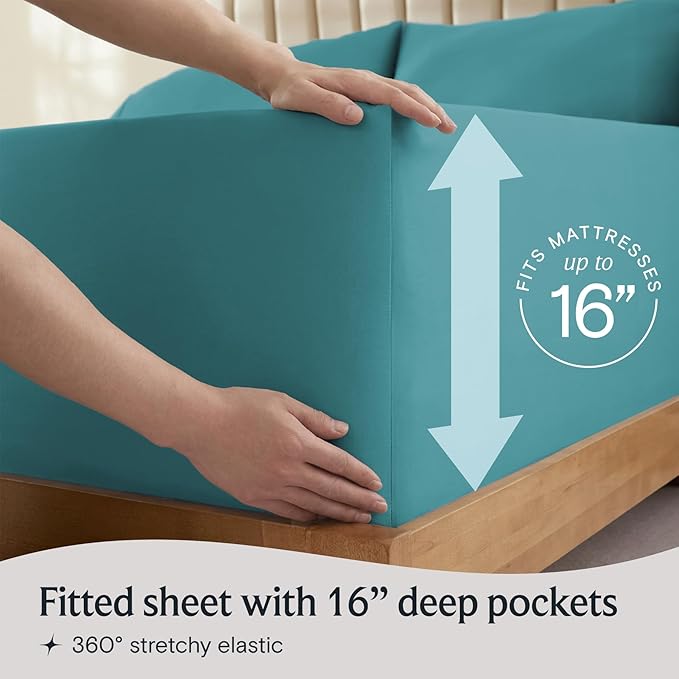 LuxClub 4 PC Full Sheet Set, Breathable Luxury Bed Sheets, Deep Pockets 18" - Image 6