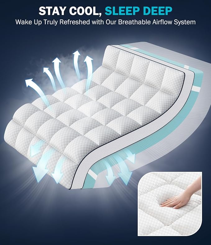 Dual Layer 4 Inch Memory Foam Mattress Topper Full Size, Medium Firm Mattress - Image 5