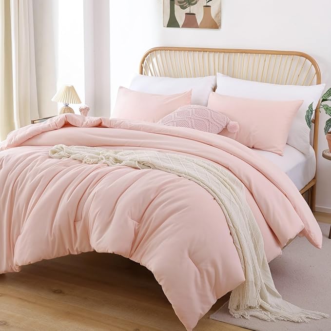 ROSGONIA Oversized King Comforter Blush - Image 3