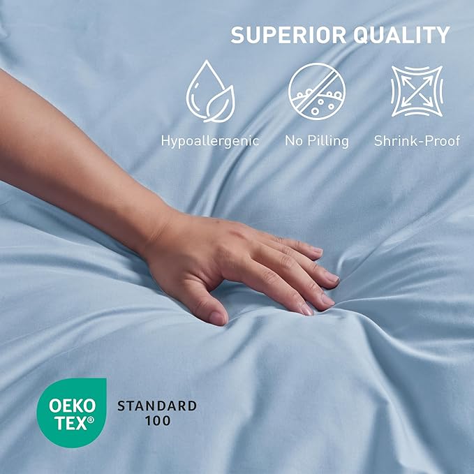 Full Size Flat Sheet 4 Pack, 100% Cotton Percale Flat Bed Sheet, Breathable & - Image 6