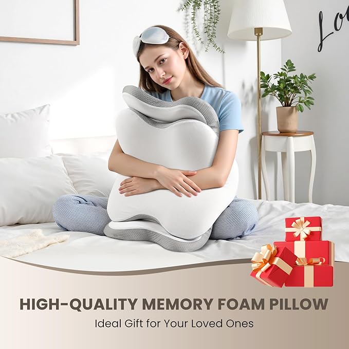 JINXIA Cervical Neck Pillow for Sleeping, Odorless Memory Foam Pillows & Soft - Image 7