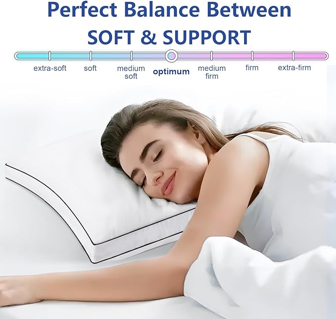 Premium Pillows Queen Size Set of 2, Fluffy and Supportive 7D Down Alternative - Image 4
