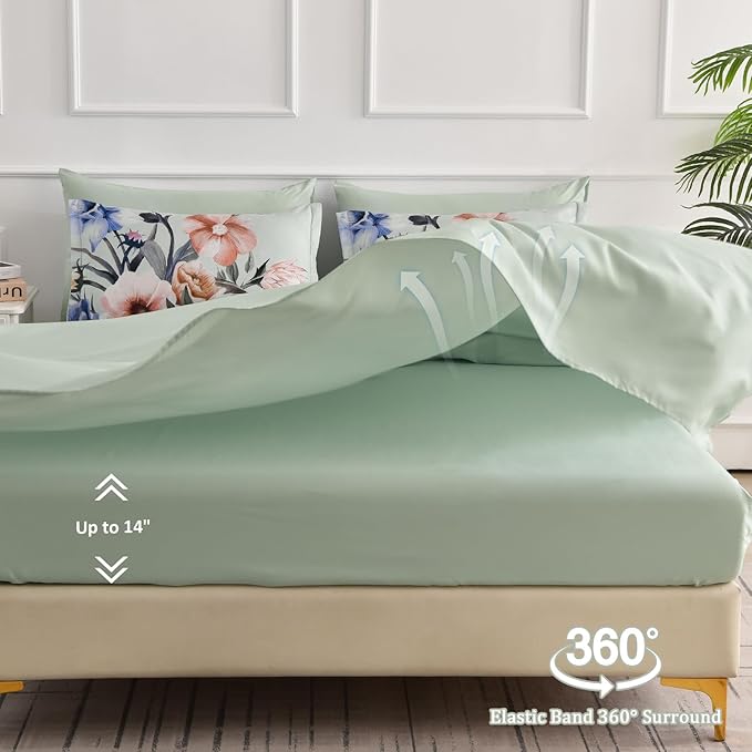 Luxudecor Floral Comforter Set Queen Size 7 Piece, Elegant Floral Comforter - Image 5