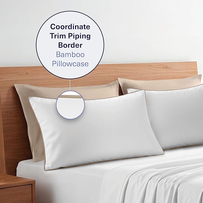 Kickoff Viscose Bamboo Pillowcase, 100% Organic Hidden Zippered Viscose Bamboo - Image 6