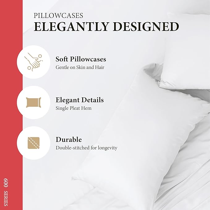 100% Egyptian Cotton Twin XL Bed Sheets Set - Image 5
