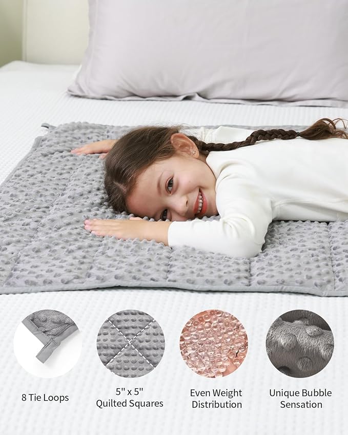 Mr. Sandman Weighted Blanket 3LBS 36 x 48 Inches, Minky Dots Heavy Blanket - Image 4