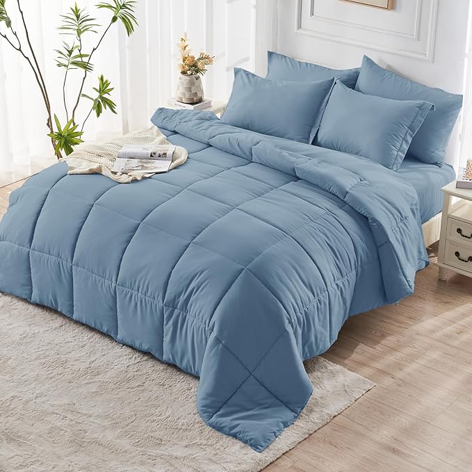 JOLLYVOGUE Twin Comforter Set, Ultra-Soft Bed in a Bag Twin Size 5 Pieces - Image 8