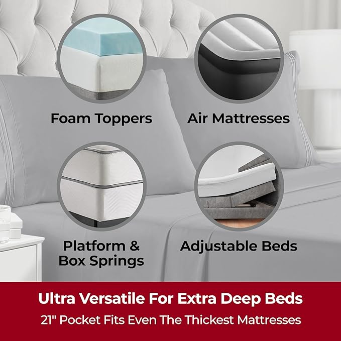 Mellanni Extra Deep King Sheets - Image 2