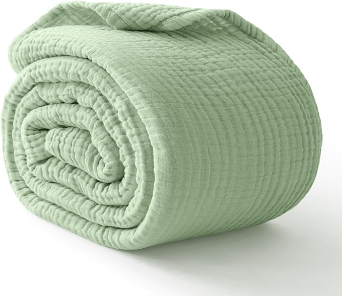 100% Cotton Muslin Blanket 40" x 40", Breathable and Lightweight Cotton Throw by Kozyhvn
