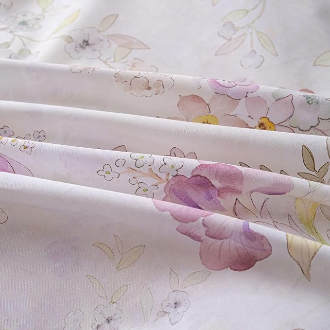 OAITE Duvet Cover Set Queen Size Floral Pattern Ultra Soft 100% Cotton Duvet - Image 6