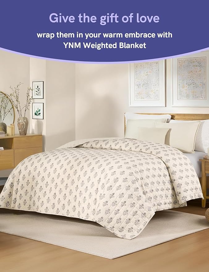 YnM 17lbs Weighted Blanket for Adults, Linen Heavy Bed Throw Blanket - Image 4