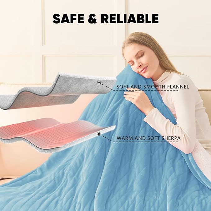 greenoak Heated Blanket Electric Queen Size 84"X90" Dual Control, Heating - Image 6