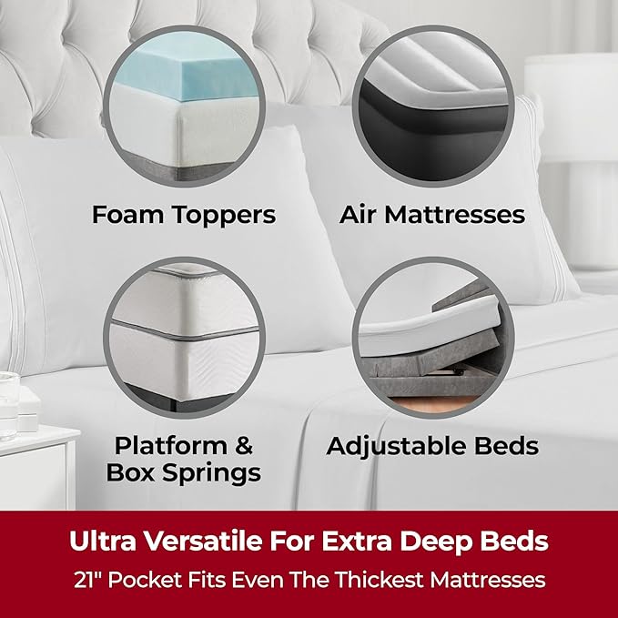 Mellanni Extra Deep King Sheets - Image 2