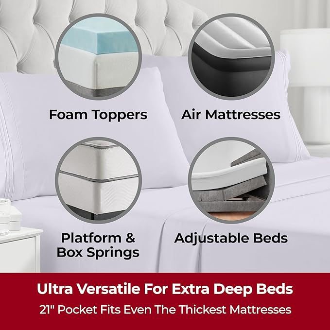 Mellanni Extra Deep King Sheets - Image 2