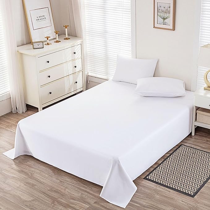 Full Size Flat Sheet Only, Soft 300 Thread Count 100% Cotton Sheets, Cooling & by Unknown