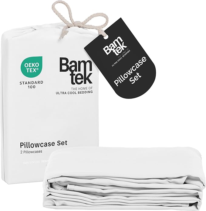 Pillow Cases Queen Size Set of 2 Pillowcases 100% Viscose from Bamboo Cooling by BamtekbyOliveCrate