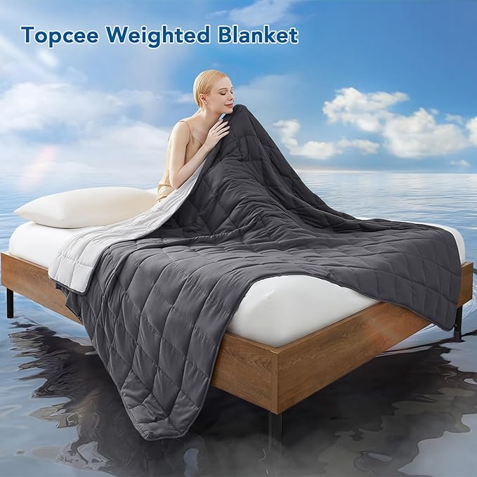 Topcee Weighted Blanket for Adults, Minky Dots Heavy Blanket for Woman - Image 2
