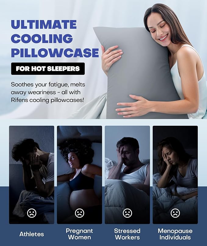 Ice Cooling Pillowcase for Hot Sleepers, Instantly Cool, Stays Cold All Night - Image 6