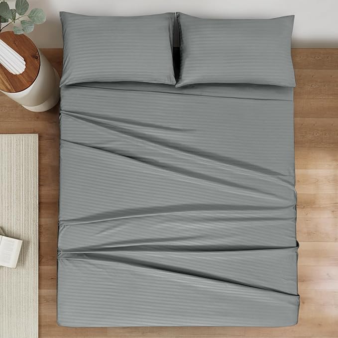 Mejoroom Striped Full Size Sheets – Extra Soft Full Size Bed Sheets - Image 2