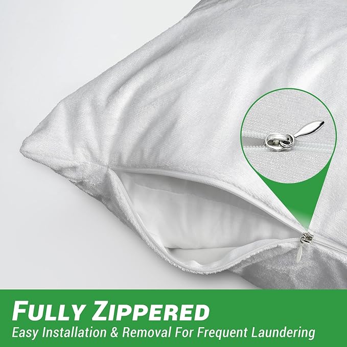 Gogreen Bamboo Rayon Waterproof Pillow Protector, Breathable Case Cover - Image 3