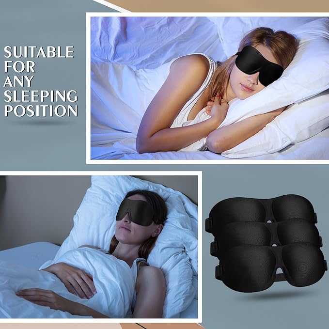 Bonuci 12 Pack Sleep Mask Blackout 3D Eye Mask - Image 6