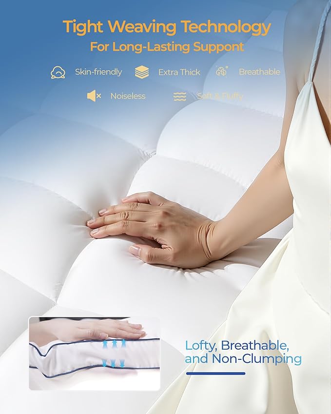 KAYFIA Twin Mattress Topper, Extra Thick Mattress Pad Cover - Image 4