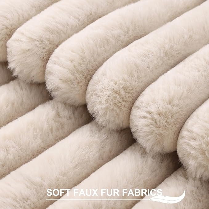 Pallene Faux Fur Plush Throw Pillow Covers 18x18 Set of 2, Luxury Soft Fluffy - Image 2