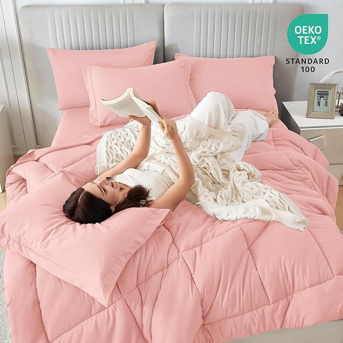 Sasttie Full Size Comforter Sets, 7 Pieces Bed in a Bag Full, Complete Bedding - Image 5