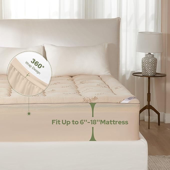 BEDLORE 4 Inch Memory Foam Mattress Topper Queen, 2-in-1 Dual Layer Design - Image 5
