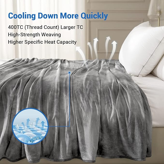 Topcee Cooling Blanket for Hot Sleepers, Absorbs Heat to Keep Body Cool for - Image 5