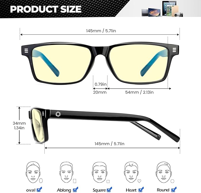 ANYLUV Blue Light Glasses Men Woman, Eye Strain Relief Eye Protection - Image 3