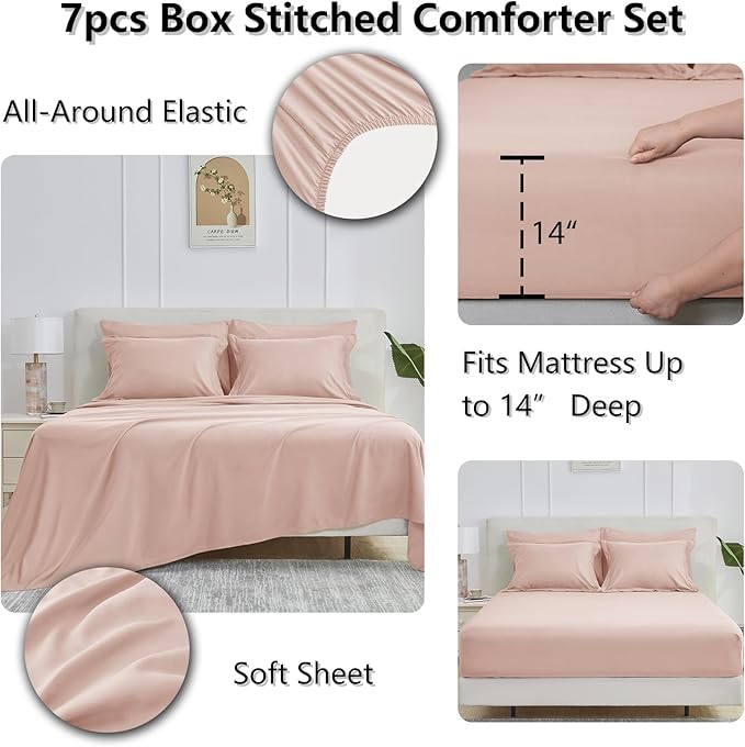 CozyLux Full Size Comforter Sets Blush Pink - Image 6