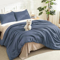 Litanika Twin XL Comforter Set Slate Blue, 2 Pieces Extra Long Dorm Bedding Sets by Litanika
