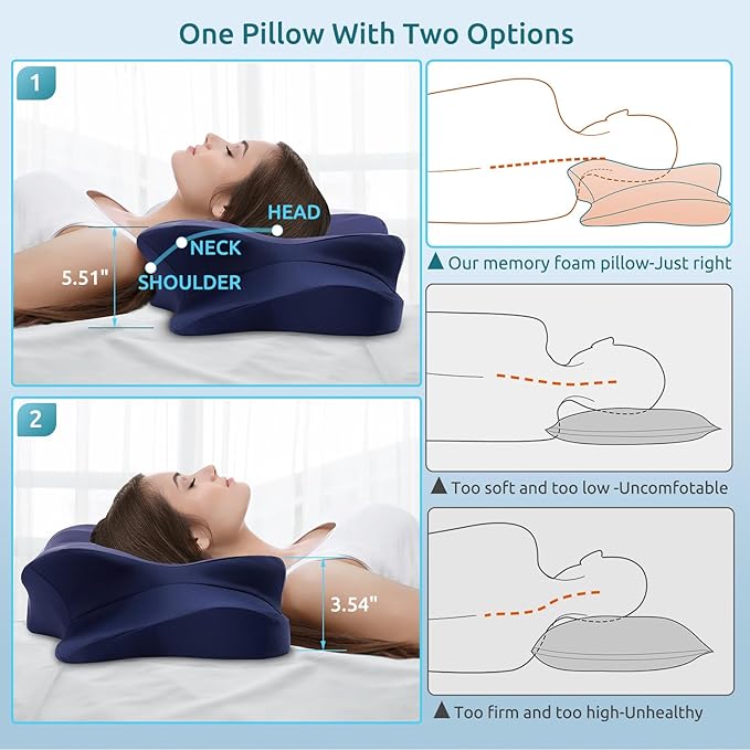 DONAMA Cervical Pillow for Neck and Shoulder Pain Relief, Cooling Contour - Image 3