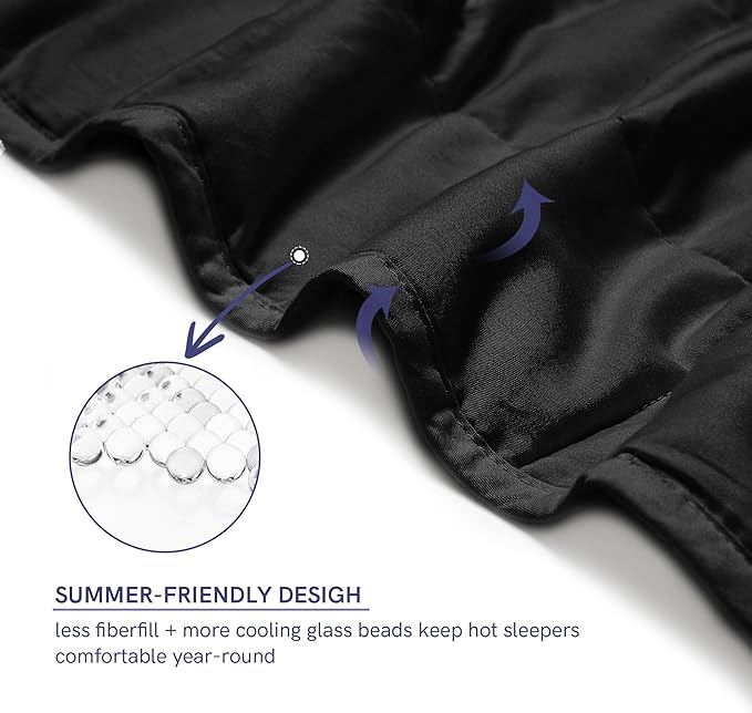 YnM 17lbs Weighted Blanket for Adults, Cooling Nylon/PE Heavy Bed Throw Blanket - Image 4