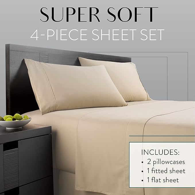 Danjor Linens Twin Bunk Bed Sheets w/ 2 Pillowcases, Lightweight Brushed - Image 2