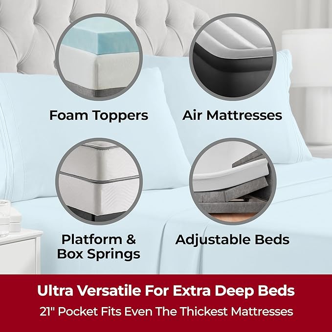 Mellanni Extra Deep California King Sheets - Image 2