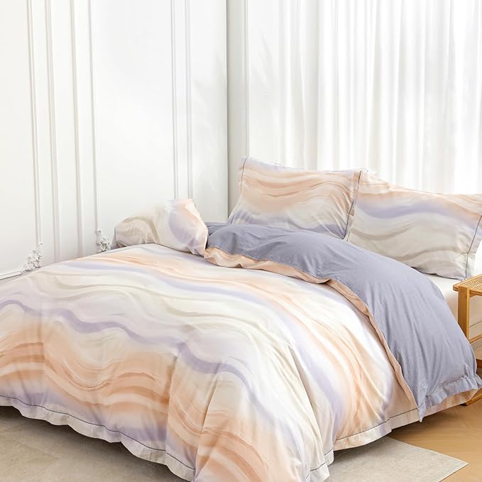 OAITE Duvet Cover Set Twin Size Floral Pattern Ultra Soft 100% Cotton Duvet - Image 5