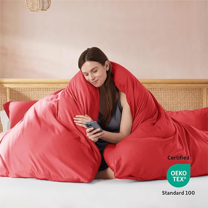 Nestl Red California King Duvet Cover Sets - Image 3
