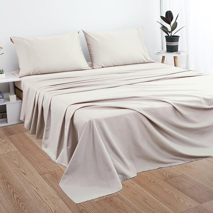 2-Pack Cotton TwinXL Flat Sheet Only, 600 Thread Count 100% Egyptian Cotton Top - Image 5