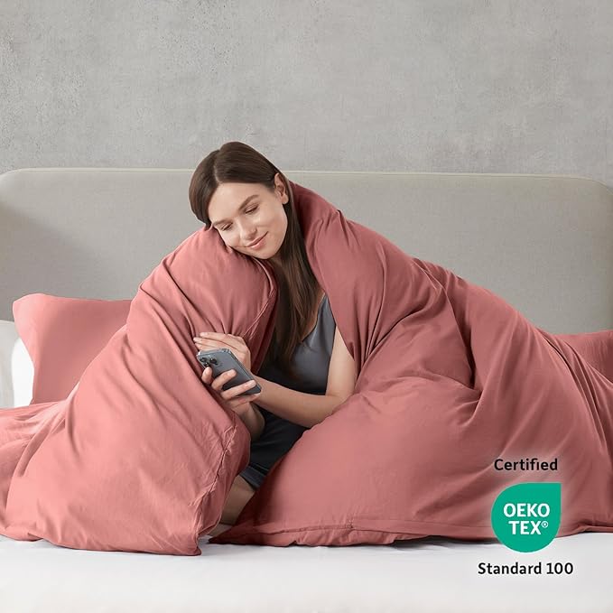 Nestl Pink Clay Duvet Cover Queen Size - Image 3