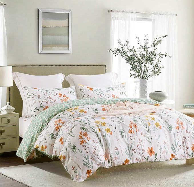 SLEEPBELLA Duvet Cover Queen, 600 Thread Count Cotton 3pcs Bedding Set Yellow - Image 3