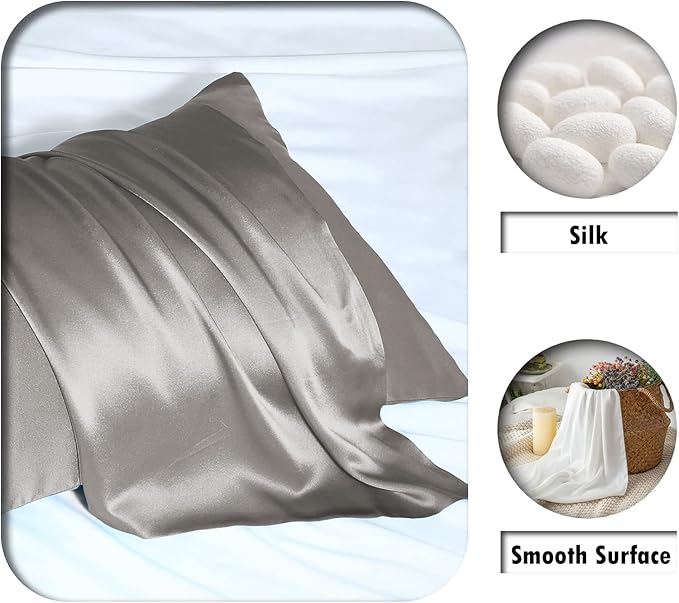 Silk Pillow Cases 2 Pack Soft Breathable and Sliky King Size Pillow Cases Set - Image 2