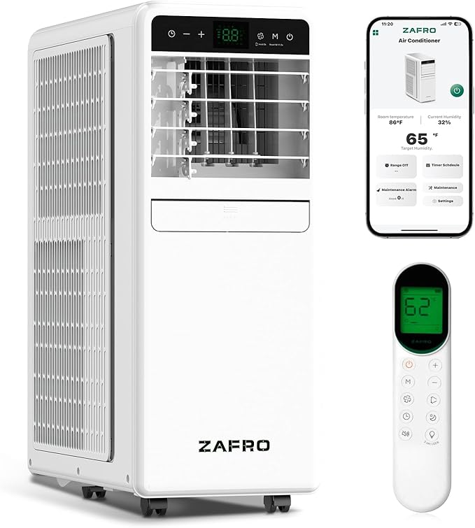 10,000 BTU Portable Air Conditioner, 3-IN-1 Smart AC Unit with Fan/Dehumidifier/Drainage-free Cooling, APP/Voice/Remote/Touch, 47 dB, Sleep Mode, Window Installation Kit, 24H Timer for Home/Office-DeskoryOffice
